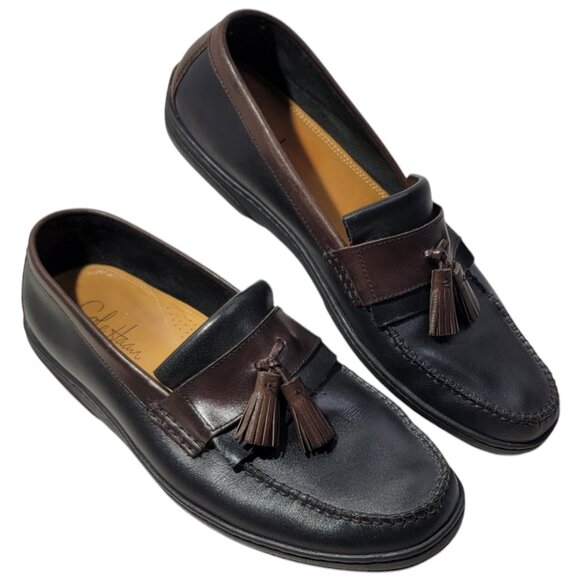 Cole Haan Pinch Cup Tassel Leather Moccasins Saddle Shoes Size 11M Preppy EUC - Picture 1 of 12
